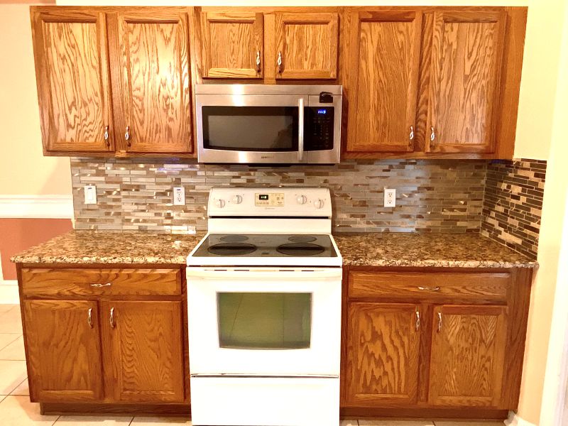 Kitchen · Glass mosaic backsplash